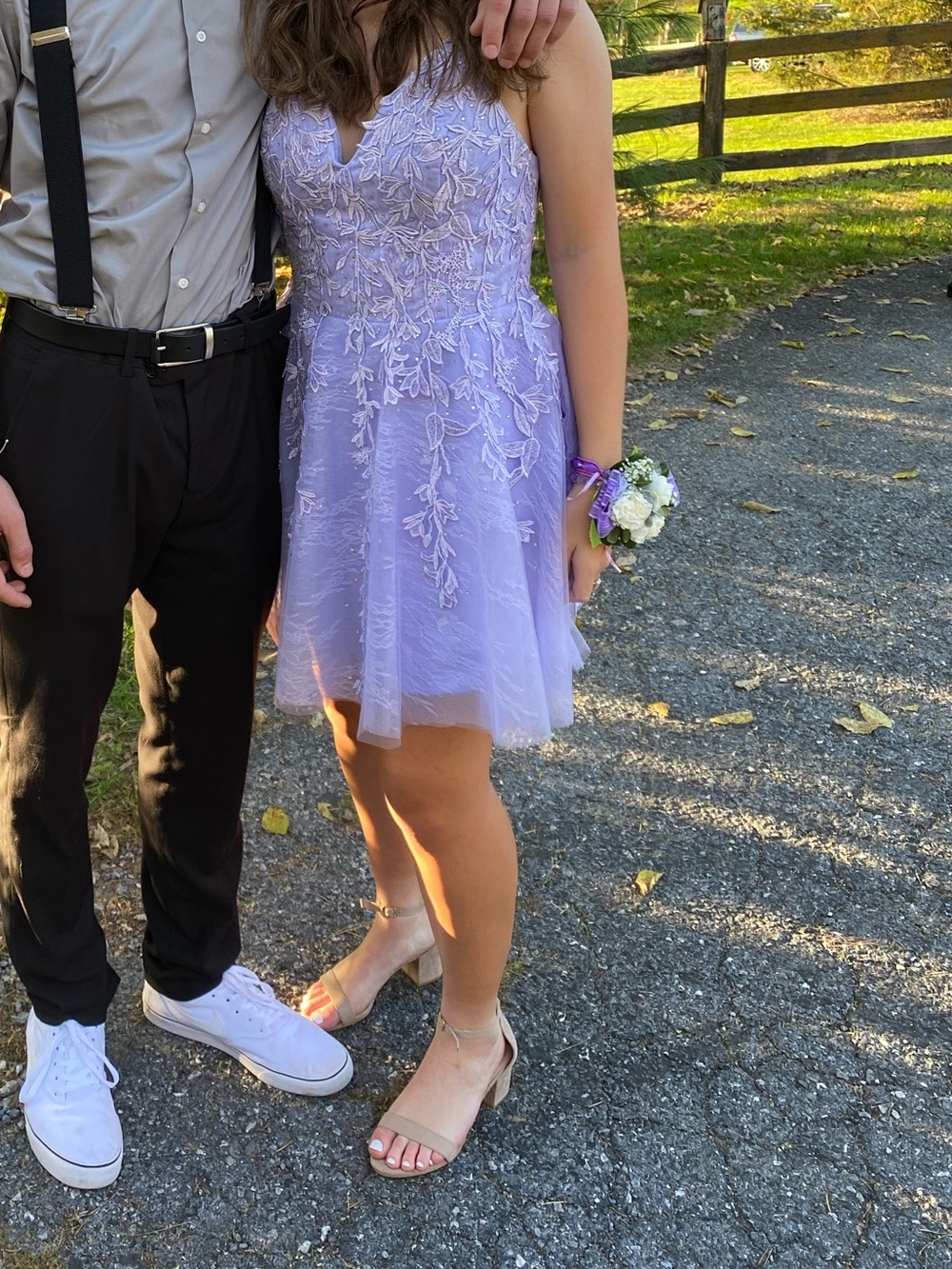 Lavender Embroidered Tulle Party Homecoming Formal Dress - Picture 10 of 10